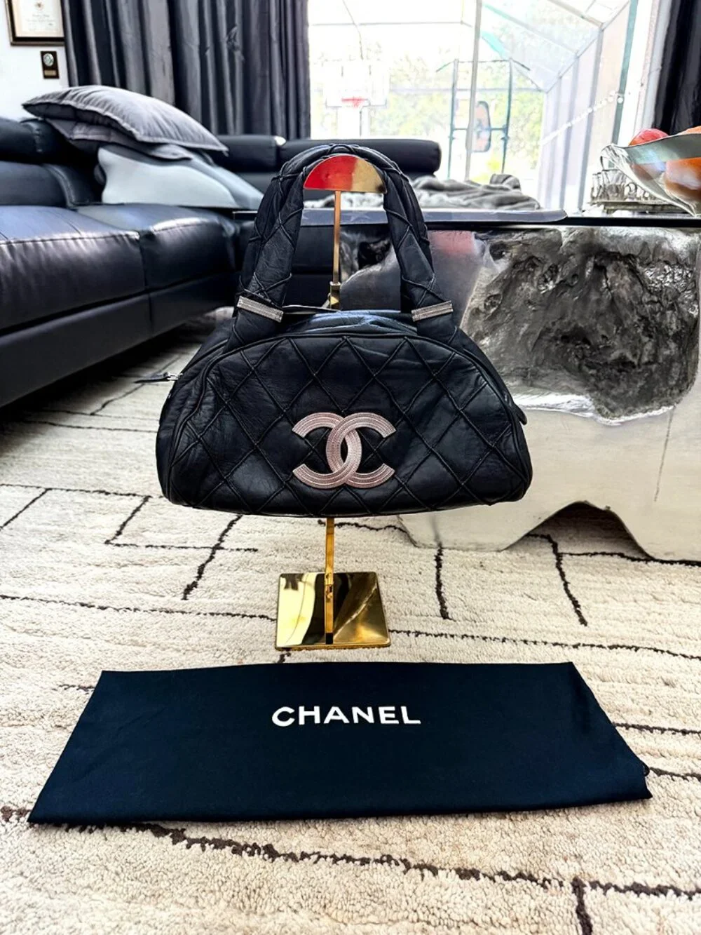 Chanel Black Quilted Leather Chanel Bowler bag
